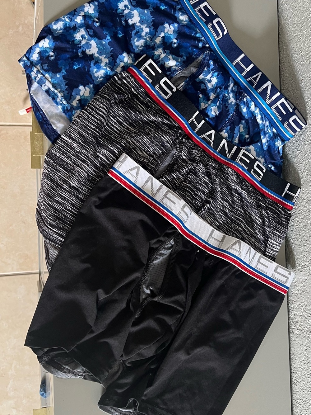 Hanes Men's Boxer Briefs - Black, Gray, Red Trim